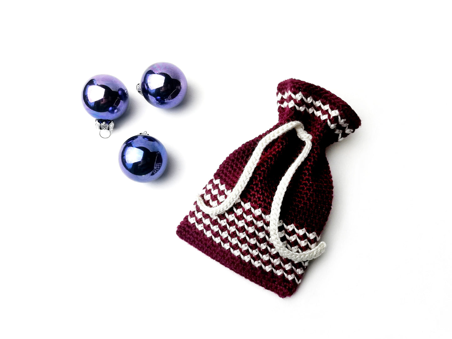 Christmas crochet drawstring bag Jane