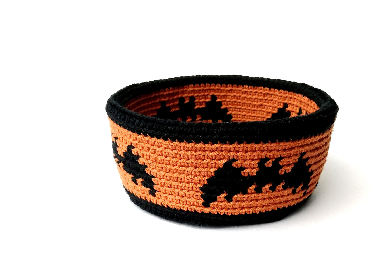 Spooky Halloween basket with bats
