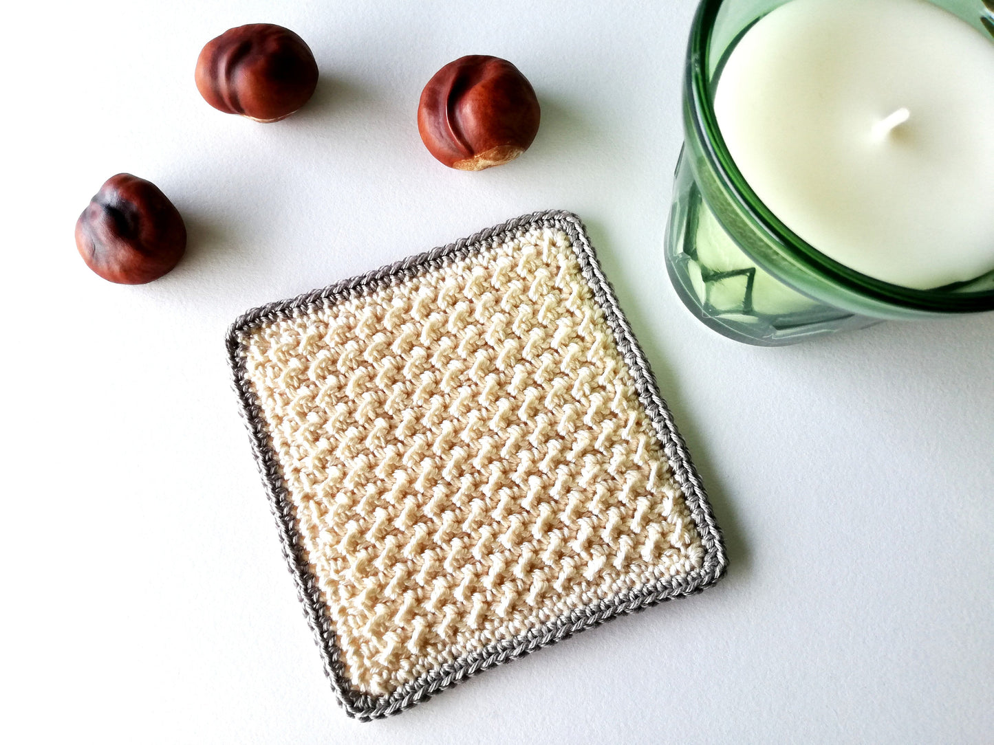 Posavasos de crochet en punto crunch