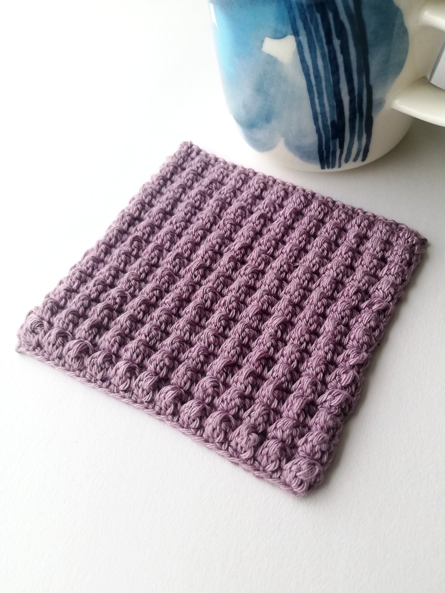 Even berry stitch coaster
