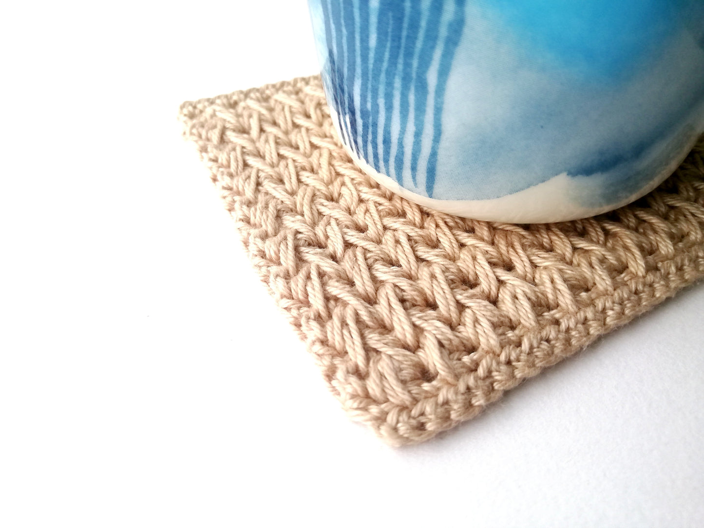 Feather stitch coaster
