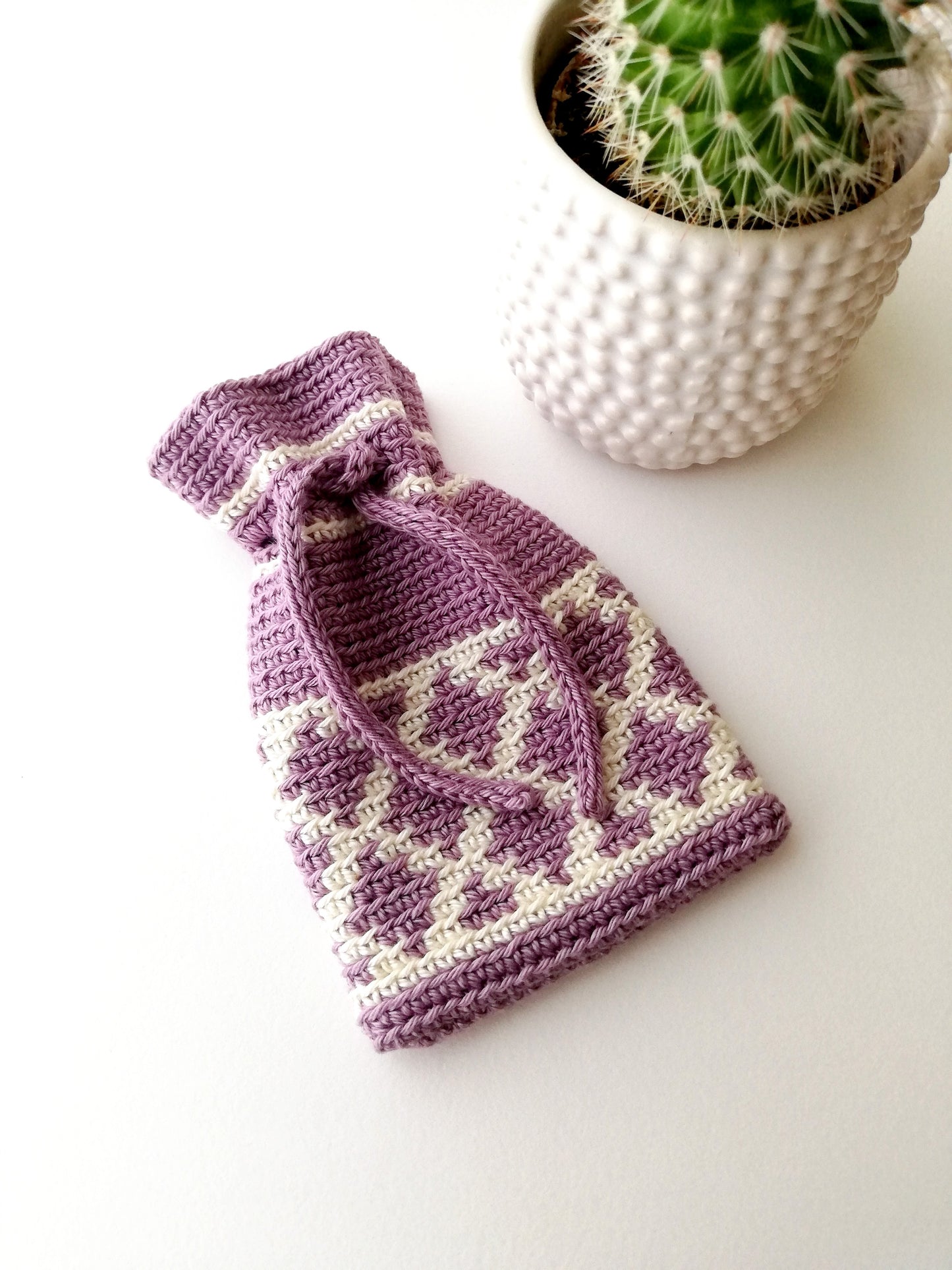 Tapestry crochet drawstring bag Lucy