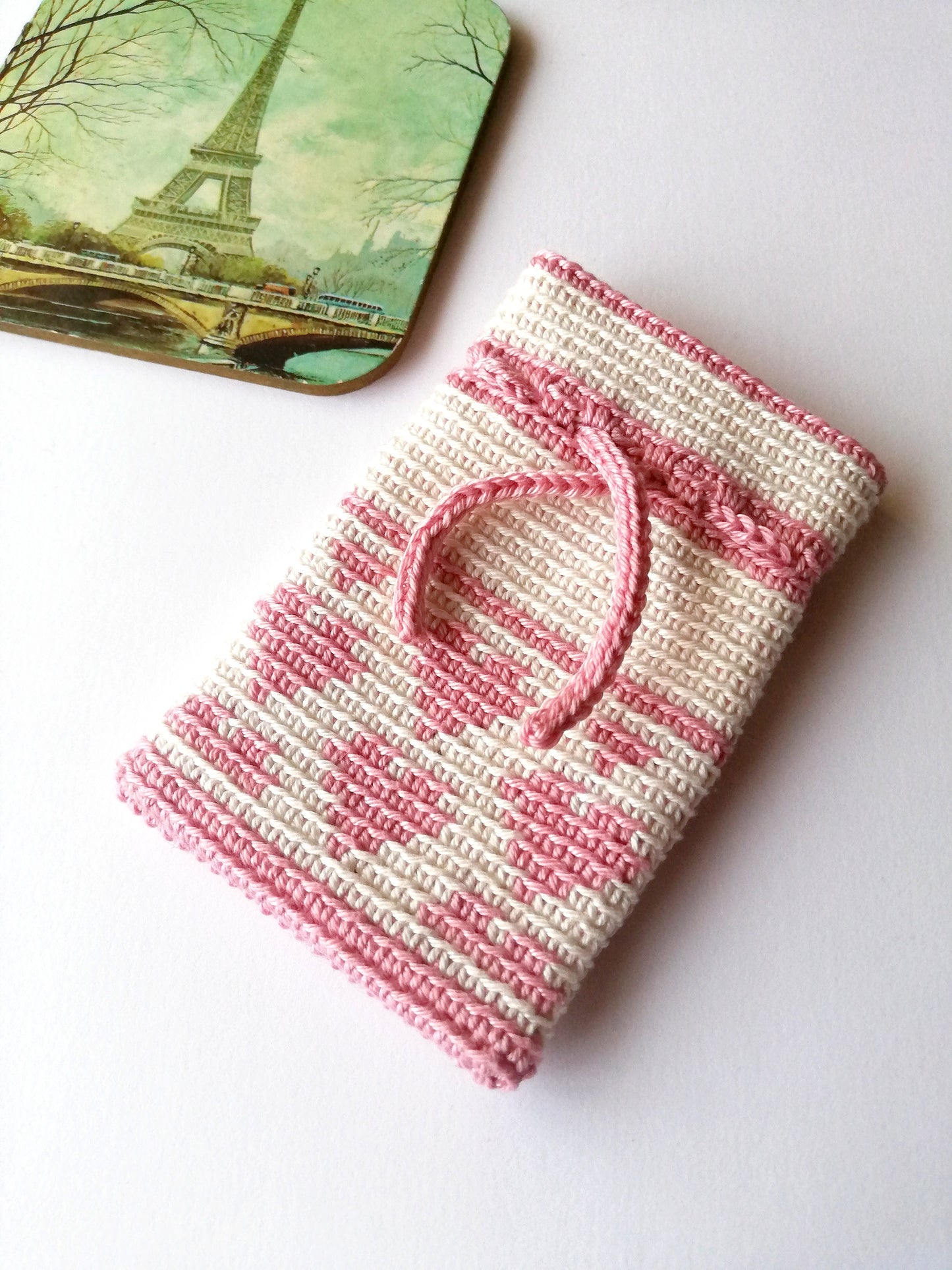 Drawstring bag with hearts