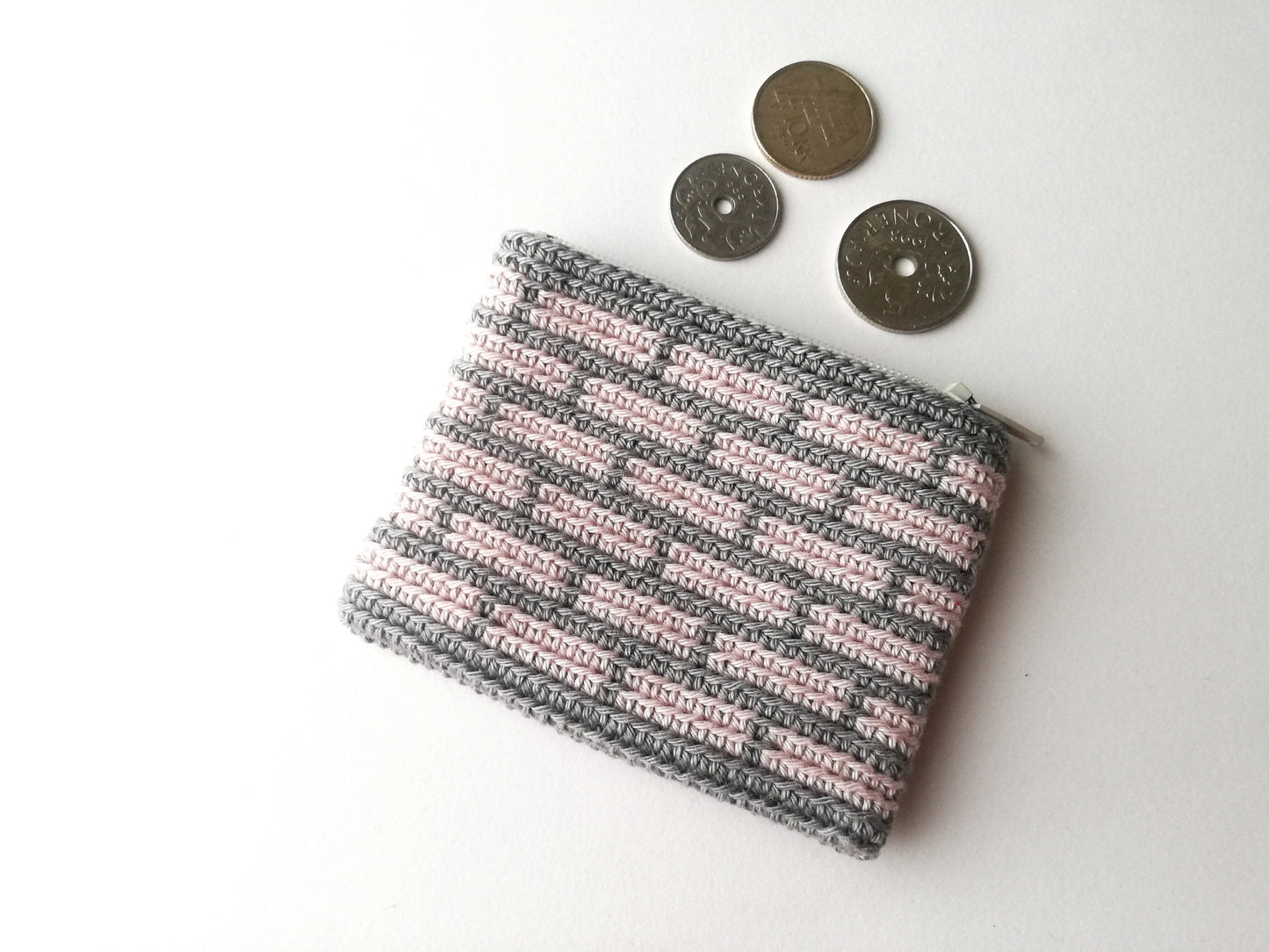 Monedero en crochet tapestry Ladrillos