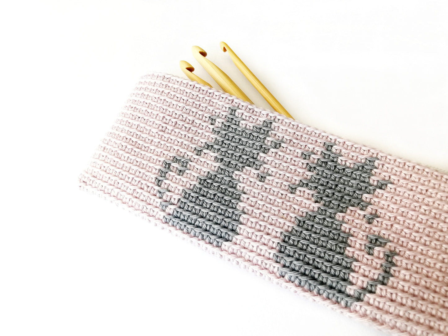 Tapestry crochet zipper pouch with cats