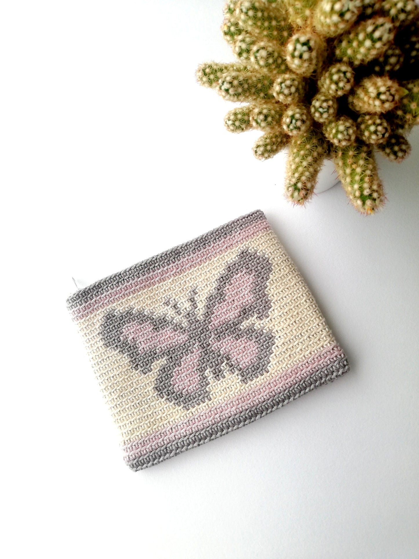 Tapestry crochet zipper pouch Butterfly