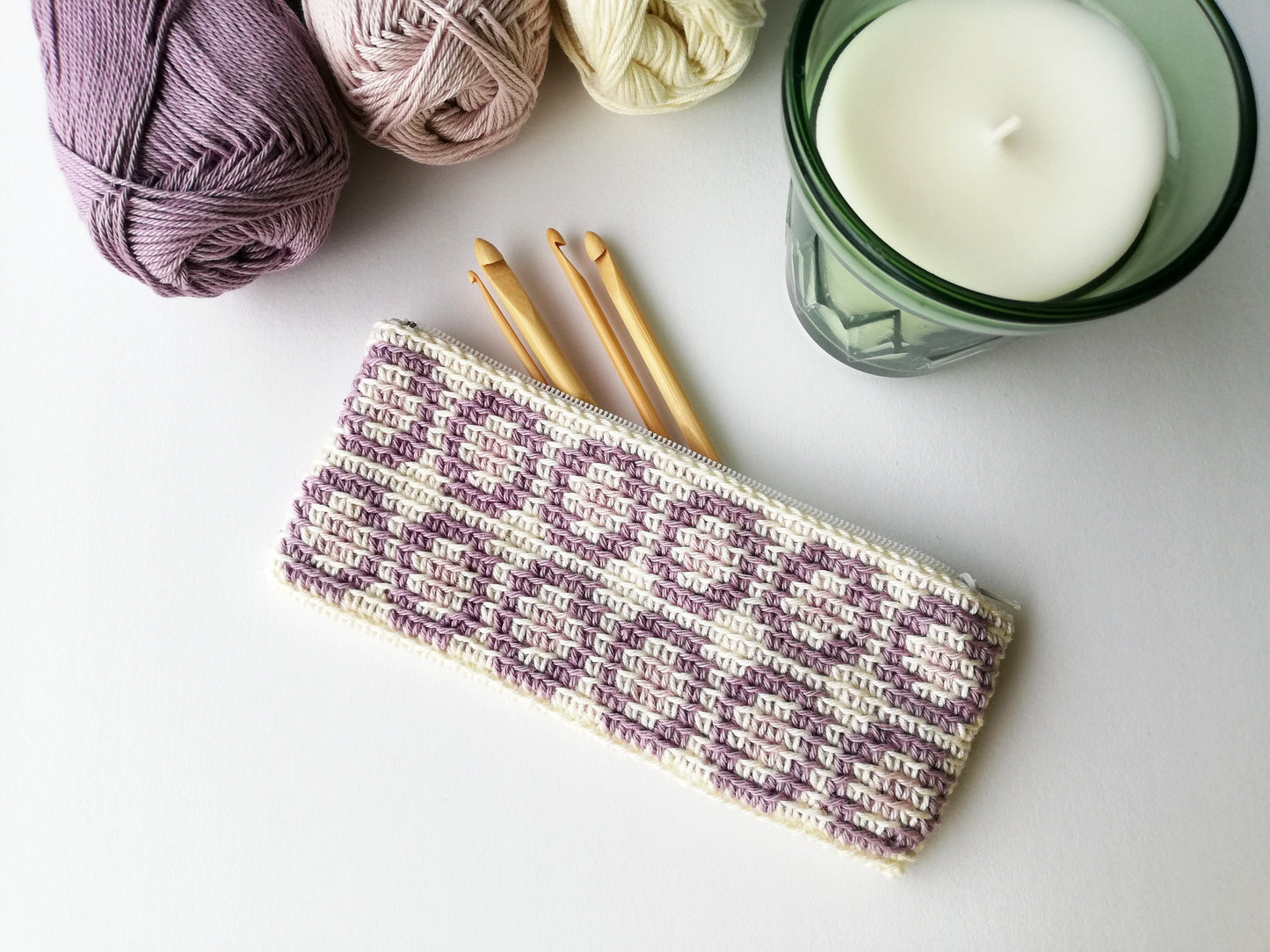 Bolsita con círculos en crochet