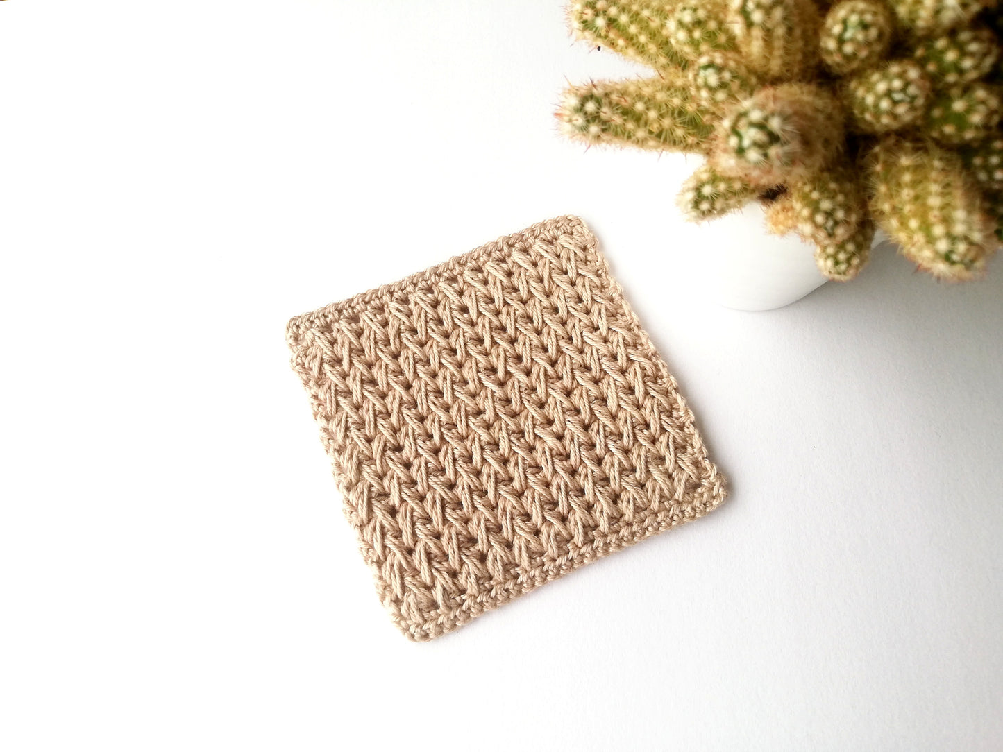 Feather stitch coaster