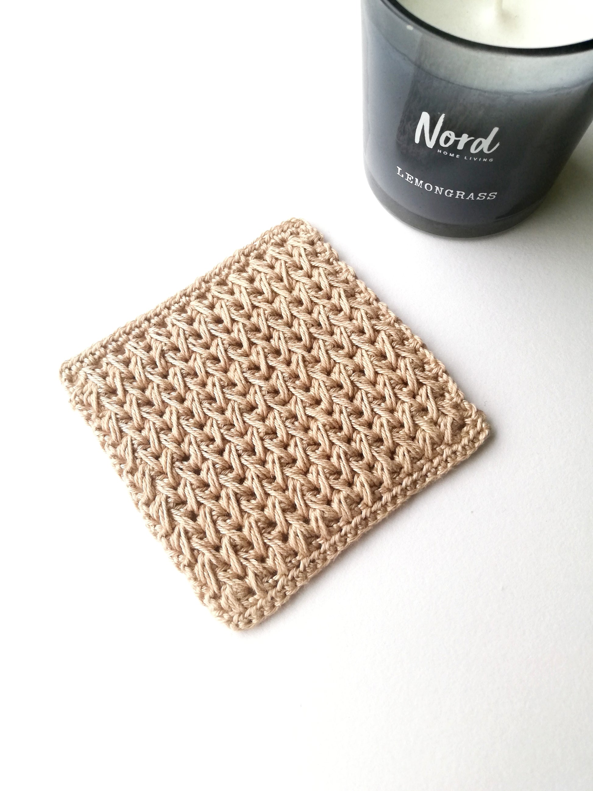 Feather stitch coaster