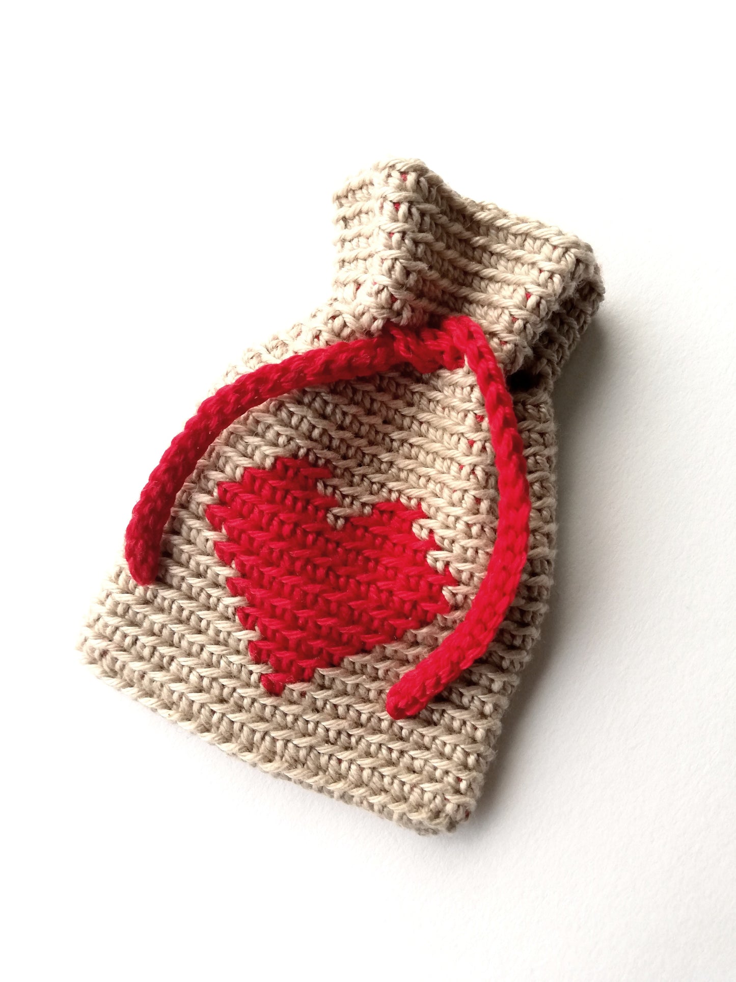 Tiny tapestry crochet bag Heart