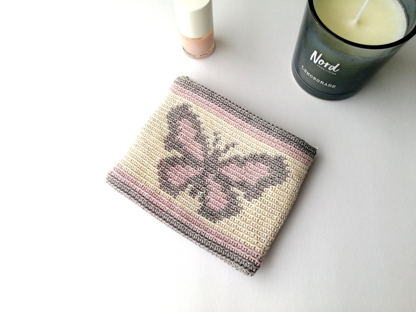 Tapestry crochet zipper pouch Butterfly