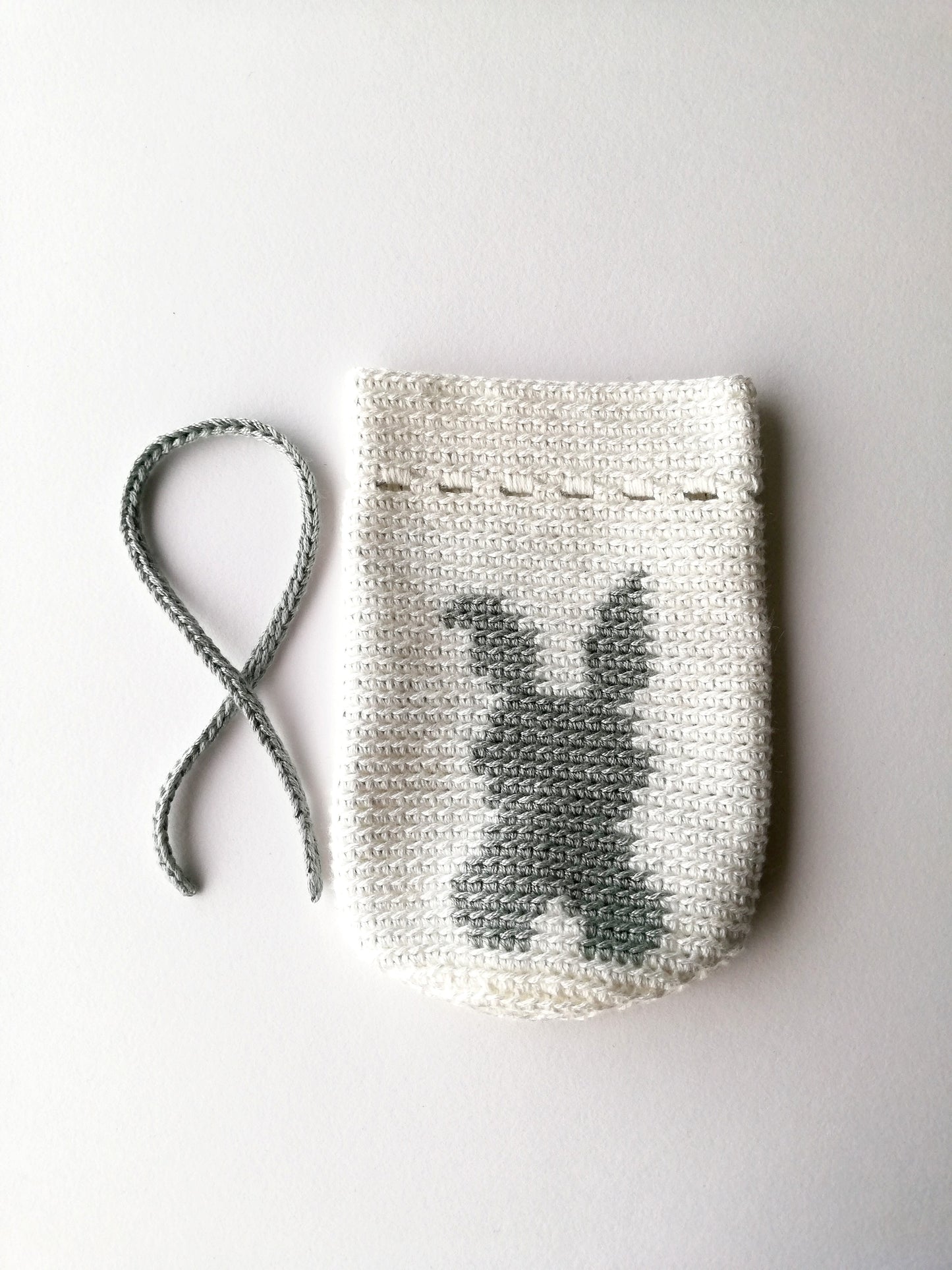 Tapestry crochet drawstring bag Bunny