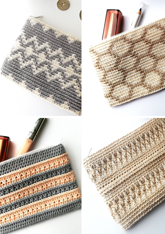 Pattern bundle: four zipper pouches