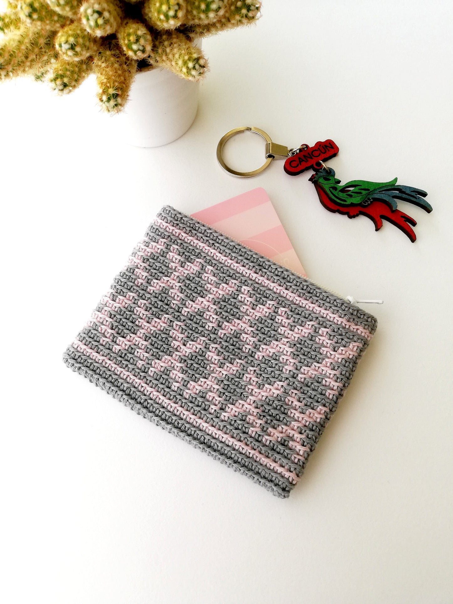 Tapestry crochet zipper pouch Evelyn