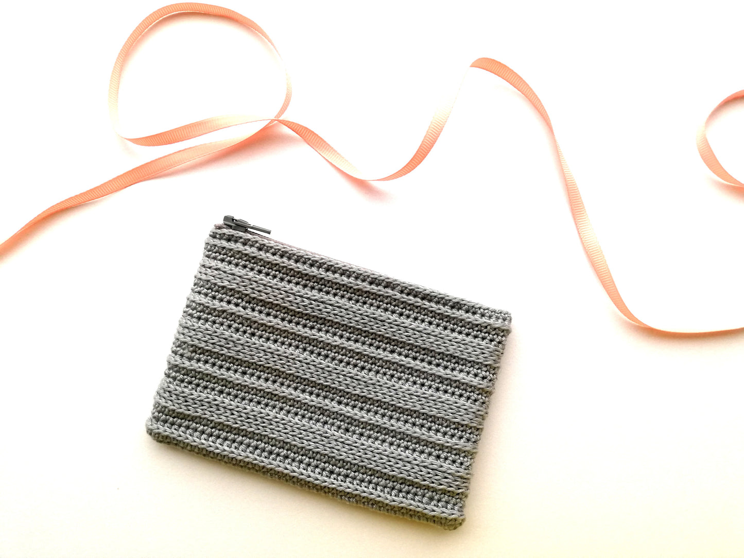 Textured striped pouch